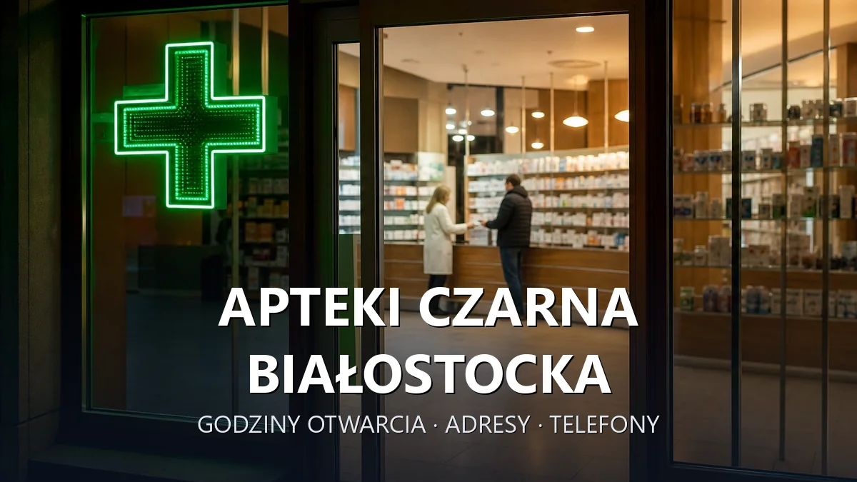 Apteki Czarna Białostocka, powiat białostocki - adresy, telefony, godziny otwarcia