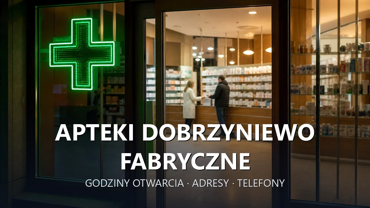 Apteki Dobrzyniewo Fabryczne, gmina Dobrzyniewo Duże, powiat białostocki - adresy, telefony, godziny otwarcia