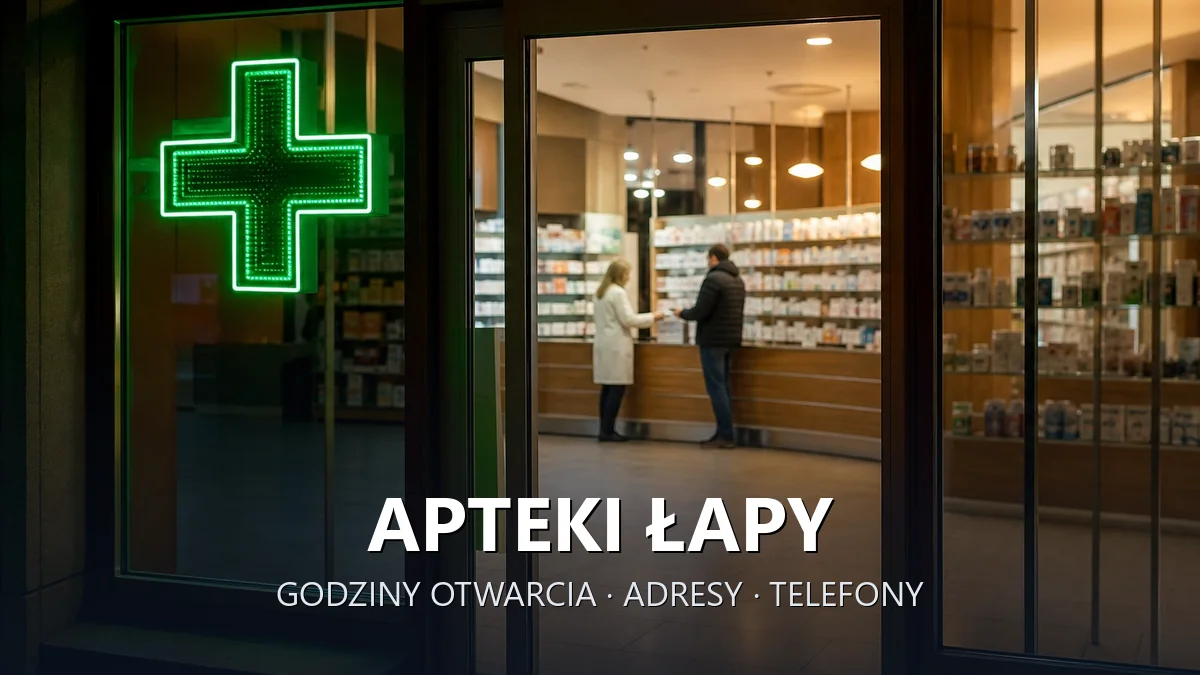 Apteki Łapy, powiat białostocki - adresy, telefony, godziny otwarcia