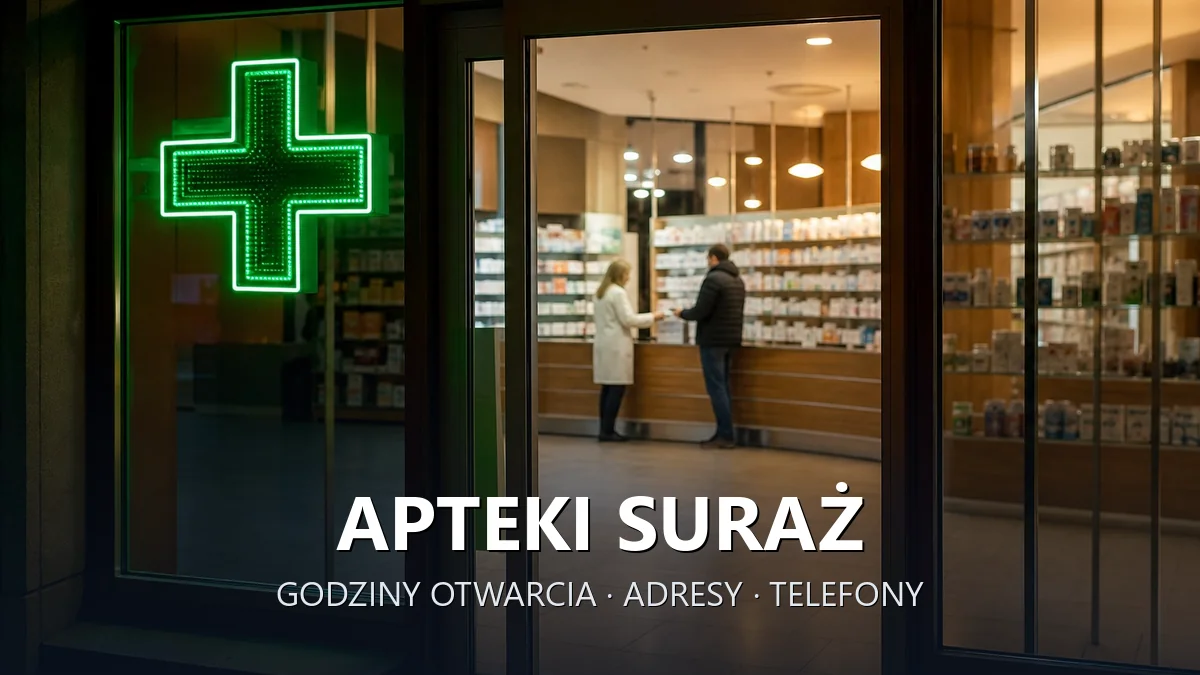 Apteki Suraż, powiat białostocki - adresy, telefony, godziny otwarcia