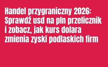 Obraz do artykułu: Handel przygraniczny 2026: Sprawdź usd na pln przelicznik i zobacz, jak kurs dolara zmienia zyski podlaskich firm
