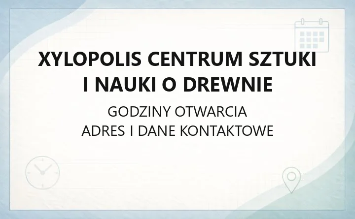 XYLOPOLIS Centrum Sztuki i Nauki o Drewnie - kontakt, dostępność i dojazd