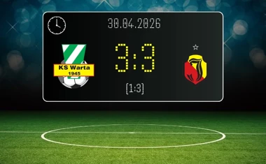 [PIŁKA NOŻNA] Betclic 3. Liga Grupa 1 (Grupa I): Warta Sieradz – Jagiellonia Białystok II 3:3