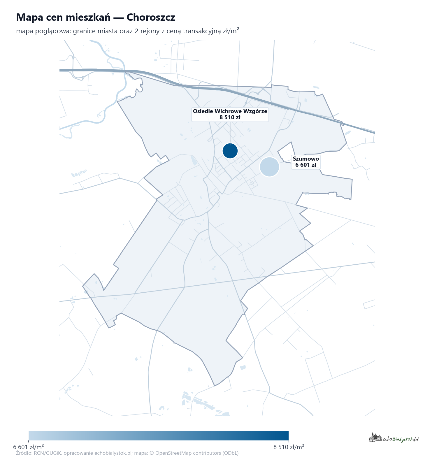 Mapa cen mieszkań - Choroszcz
