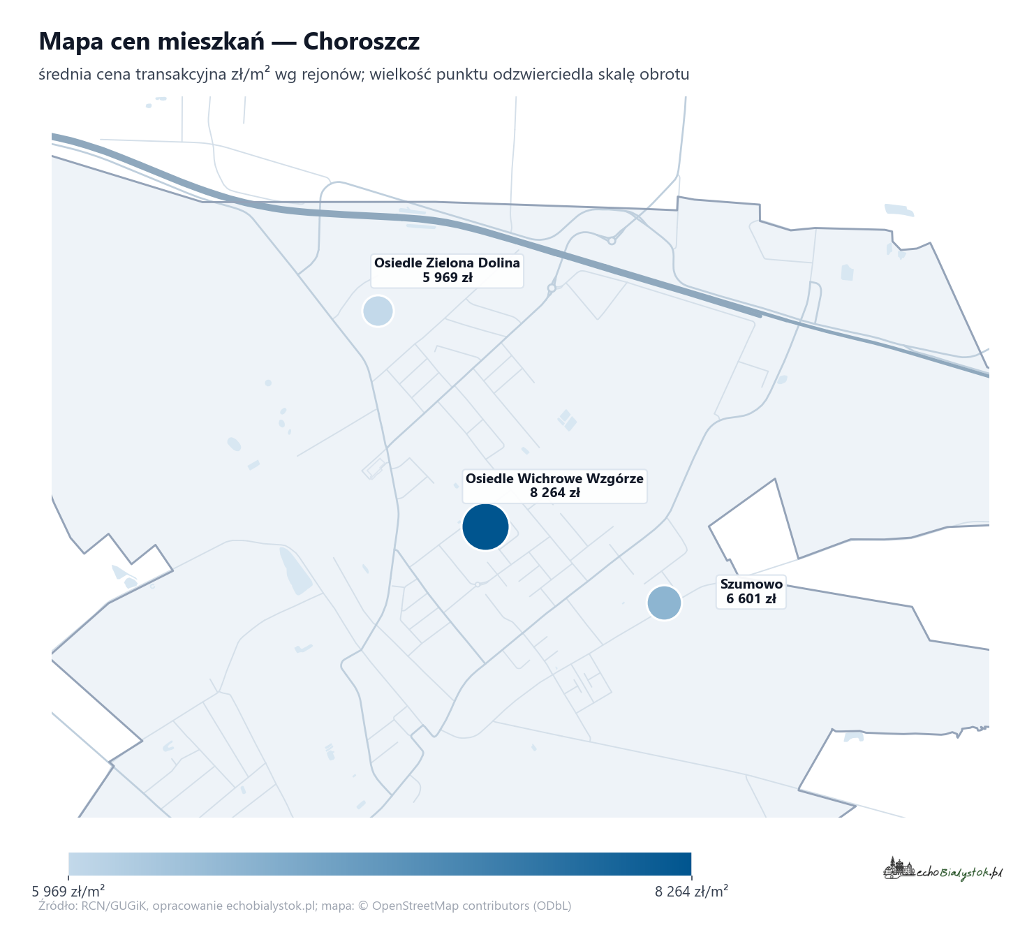 Mapa cen mieszkań - Choroszcz