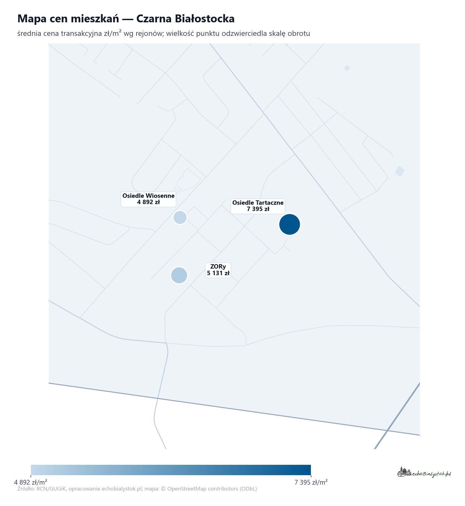 Mapa cen mieszkań - Czarna Białostocka
