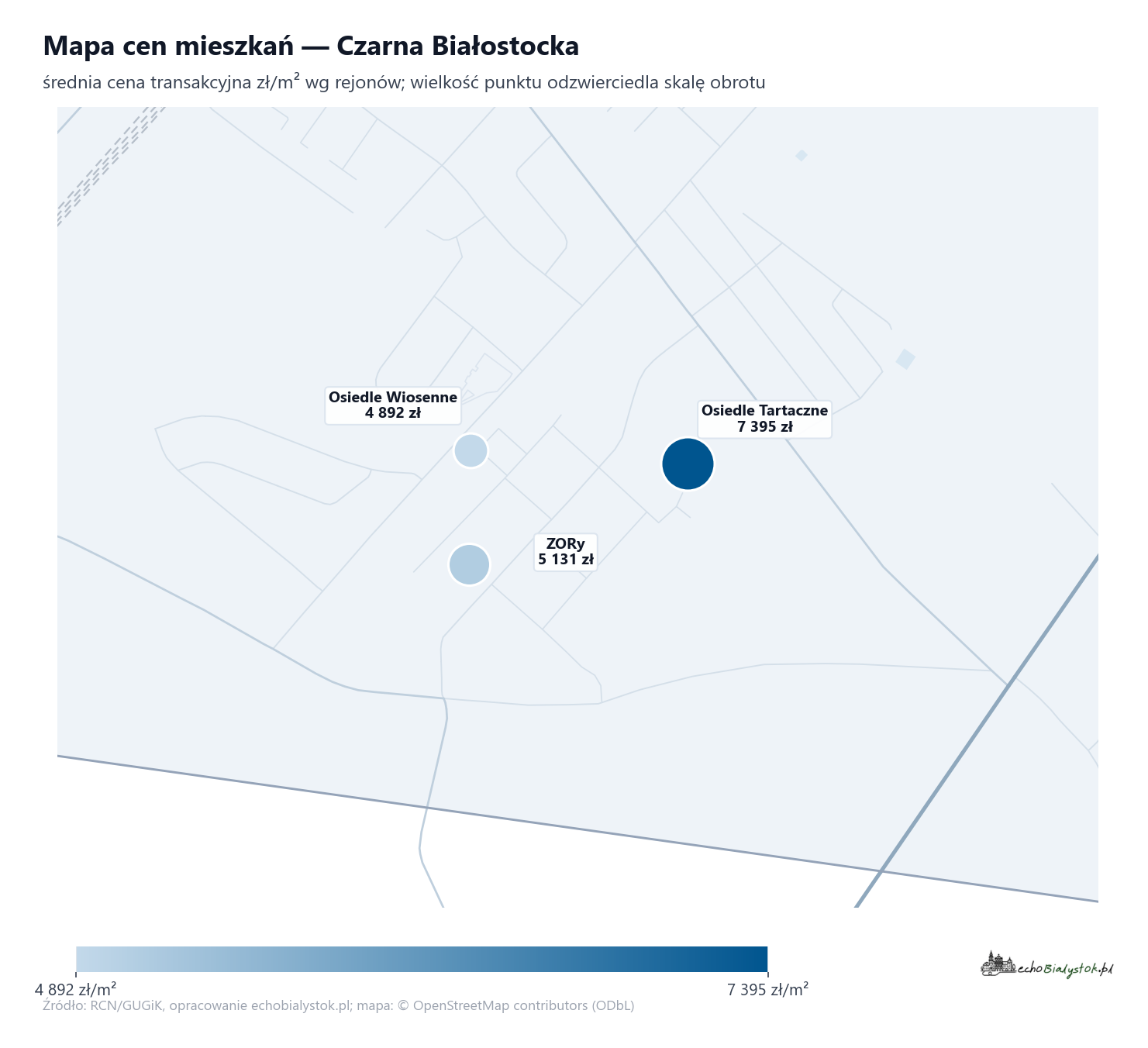 Mapa cen mieszkań - Czarna Białostocka