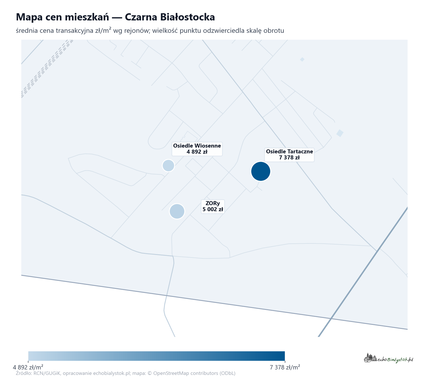 Mapa cen mieszkań - Czarna Białostocka