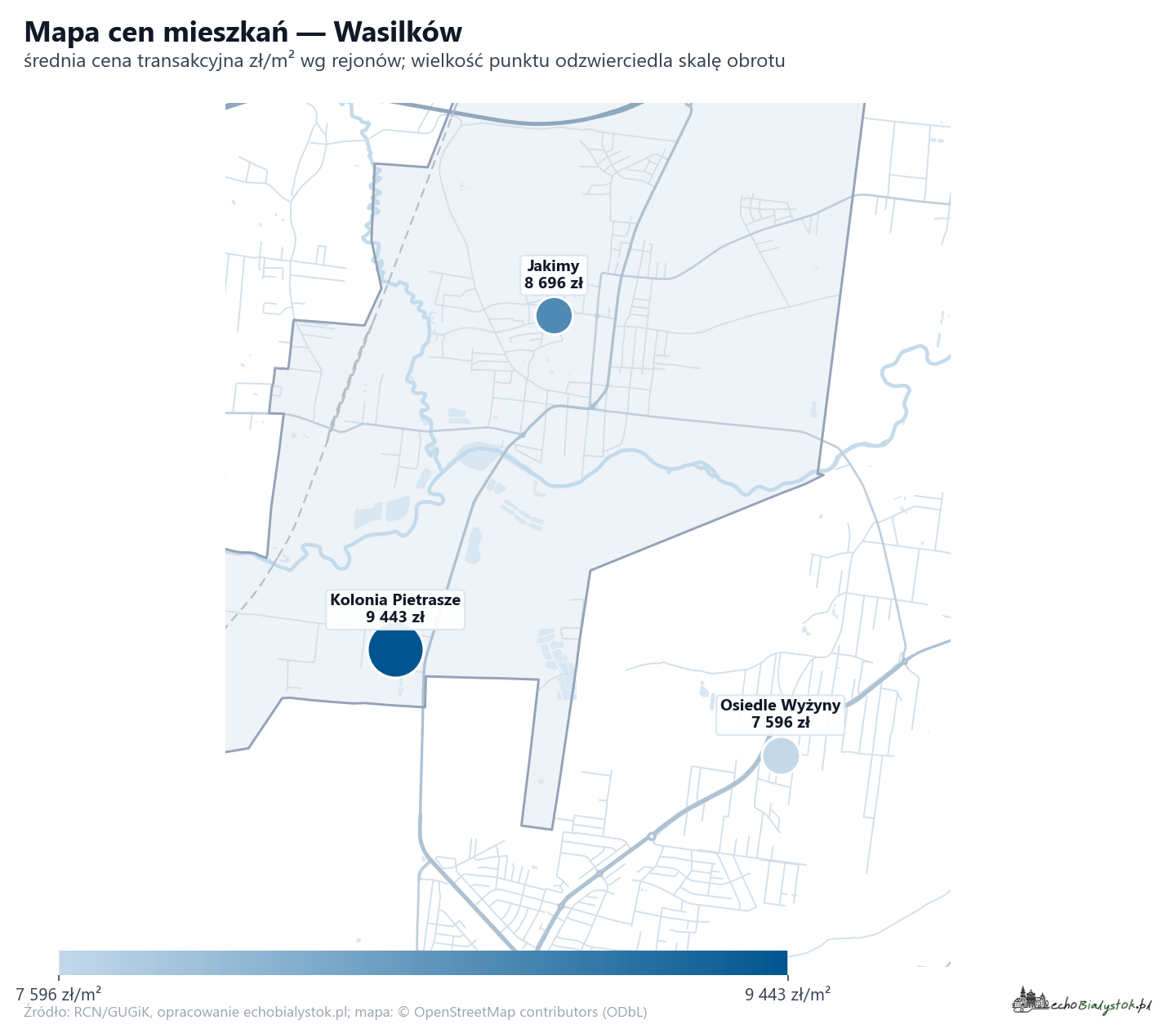 Mapa cen mieszkań - Wasilków