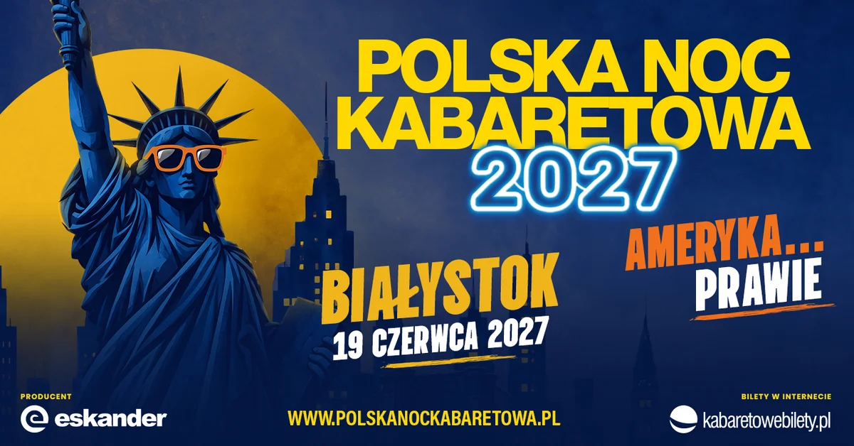 Grafika promocyjna wydarzenia Polska Noc Kabaretowa 2027 w Białymstoku