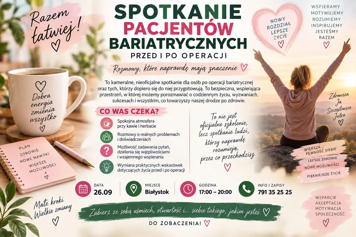 Grafika promocyjna wydarzenia BariPRZYSTAŃ: spotkanie pacjentów