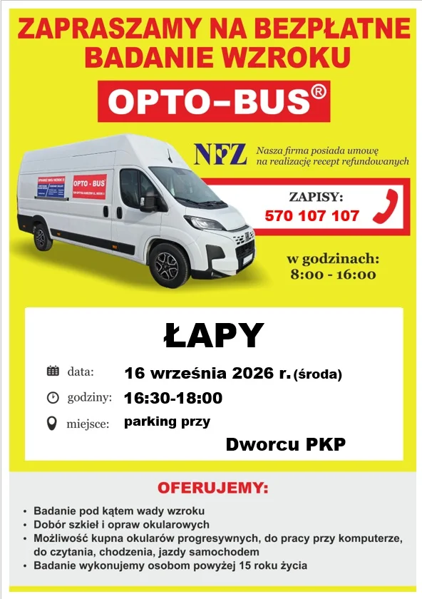 Grafika promocyjna wydarzenia Bezpłatne badania wzroku dla mieszkańców