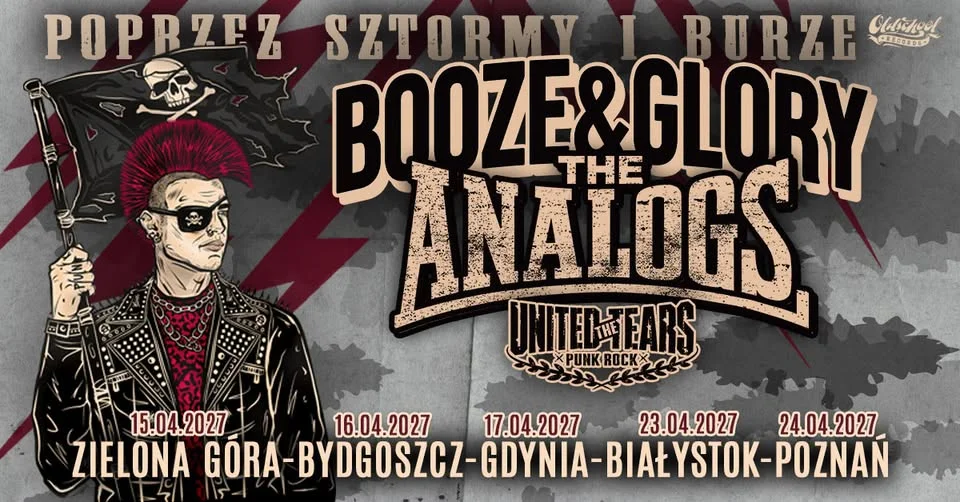 Grafika promocyjna wydarzenia BOOZE & GLORY + THE ANALOGS – koncert w Białymstoku
