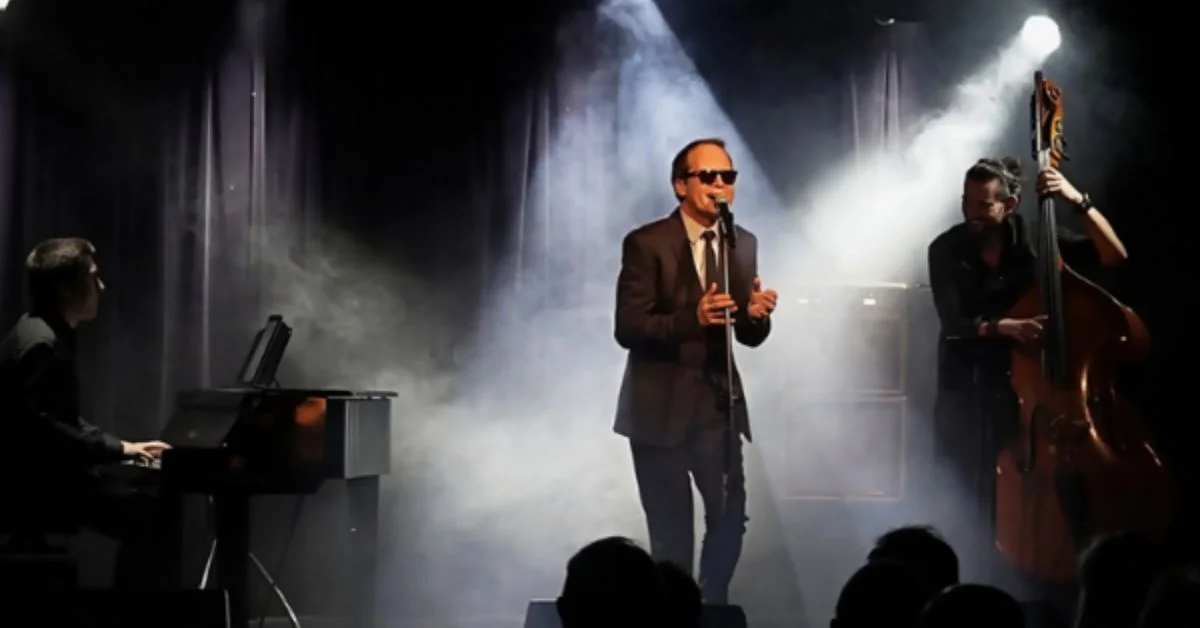 Obrazek przedstawia grafikę promocyjną wydarzenia Koncert Jacka Bończyka z piosenkami Wojciecha Młynarskiego w Białymstoku
