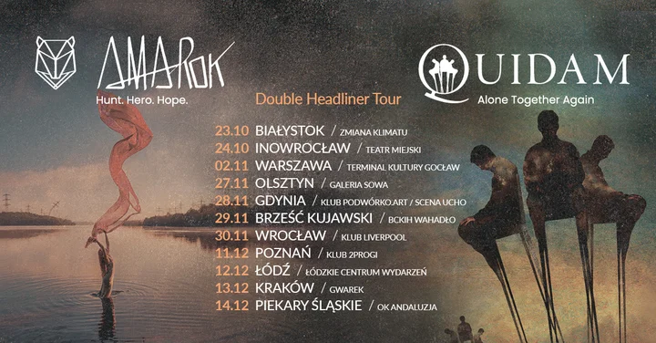 Obrazek przedstawia grafikę promocyjną wydarzenia Amarok i Quidam w Zmianie Klimatu — koncert w Białymstoku