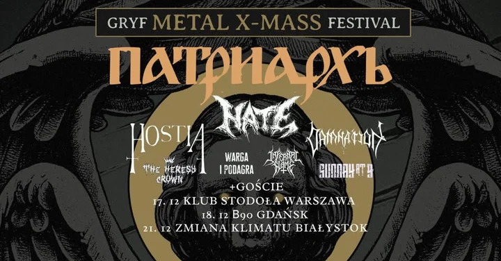 Grafika promocyjna wydarzenia Gryf Metal X-Mass Festival — metalowy wieczór w Białymstoku
