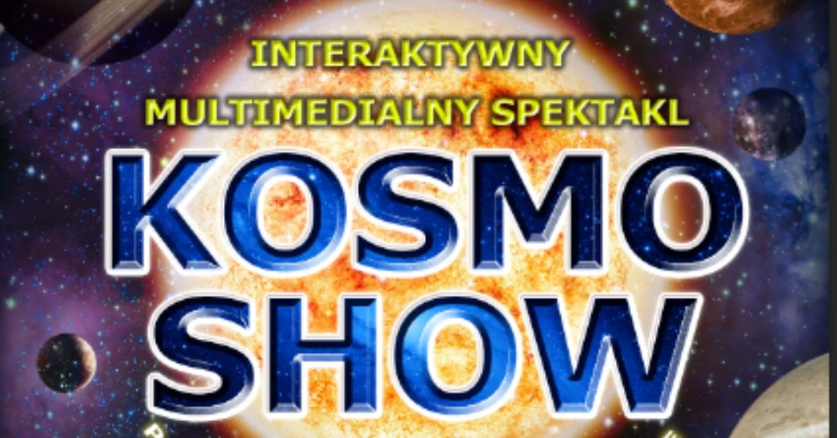 Obrazek przedstawia grafikę promocyjną wydarzenia Interaktywny spektakl edukacyjny dla dzieci o kosmosie w Białymstoku