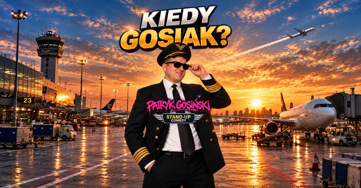 Grafika promocyjna wydarzenia Kiedy Gosiak? Stand-up Patryka Gosińskiego w Białymstoku