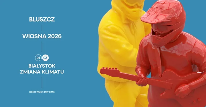 Grafika promocyjna wydarzenia BLUSzcz w Białymstoku — koncert 1 marca 2026 w Zmianie Klimatu