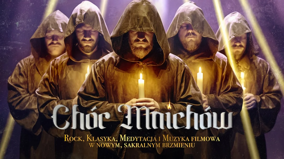 Grafika promocyjna wydarzenia Chór Mnichów przy świecach w Białymstoku