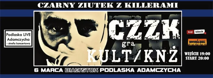 Grafika promocyjna wydarzenia CZZK — covery Kultu i Kazika na żywo w Białymstoku