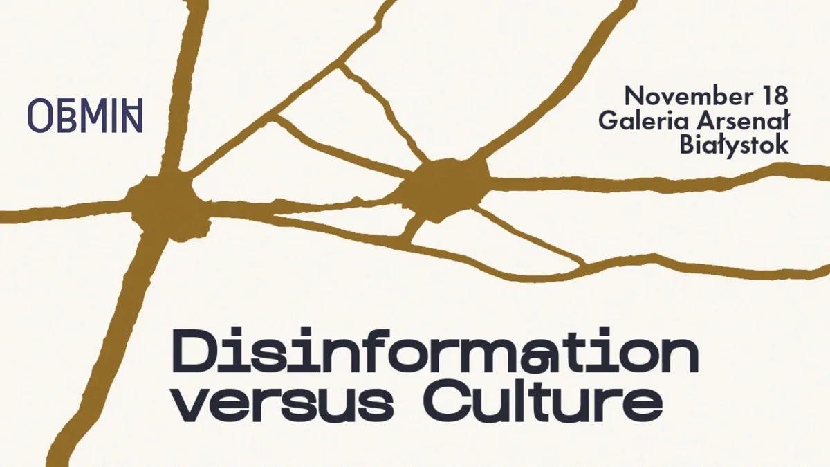 Grafika promocyjna wydarzenia Disinformation versus Culture: Białystok — kultura i pamięć