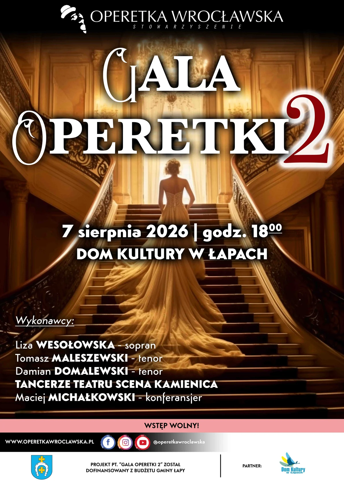 Grafika promocyjna wydarzenia Gala Operetki 2 w Łapach