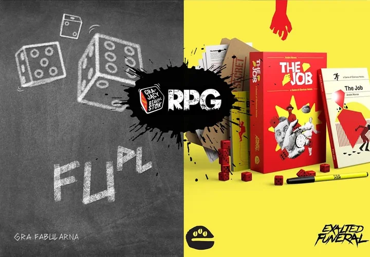 Grafika promocyjna wydarzenia Grający Białystok RPG: The Job i Freeform Universal