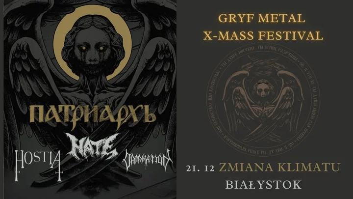 Grafika promocyjna wydarzenia Gryf Metal X‑Mass Festival Białystok