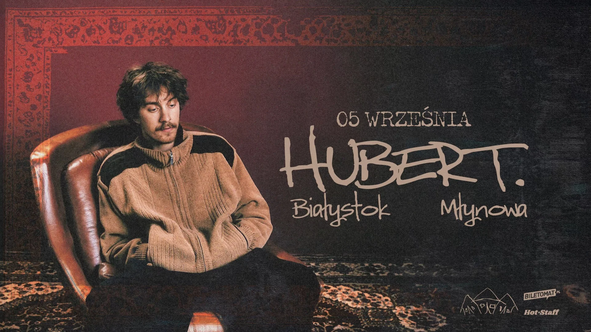 Obrazek przedstawia grafikę promocyjną wydarzenia Koncert Hubert. w Białymstoku 6 września 2025