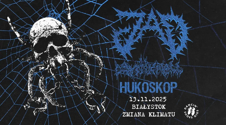 Grafika promocyjna wydarzenia JAD, DEATHKNELL, HUKOSKOP — 13 listopada 2025, Zmiana Klimatu, Białystok