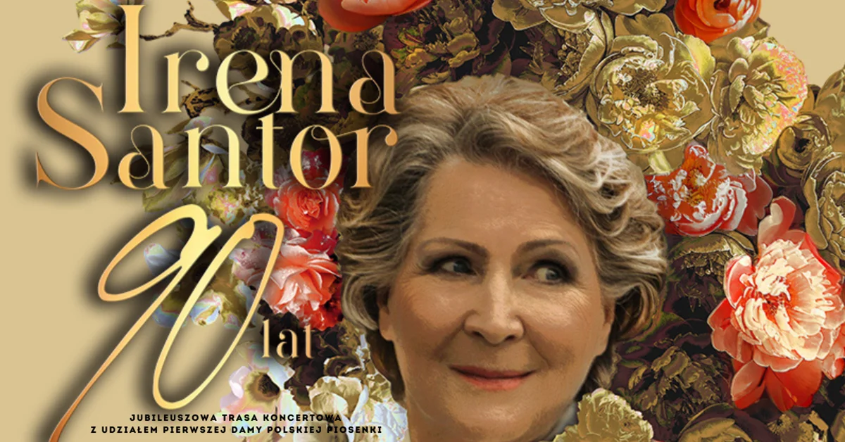 Grafika promocyjna wydarzenia Jubileuszowa trasa koncertowa Ireny Santor w Białymstoku