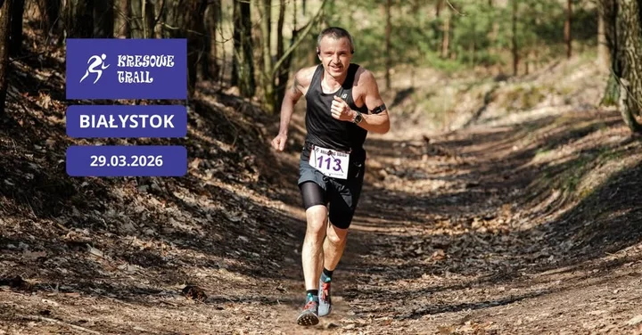 Grafika promocyjna wydarzenia Kresowe Trail — otwarcie sezonu 2026 w Białymstoku