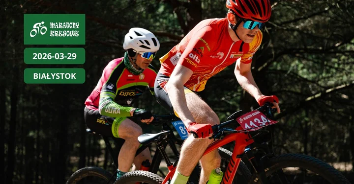 Grafika promocyjna wydarzenia Maraton Kresowy Białystok (XCT) — otwarcie sezonu w Lesie Pietrasze
