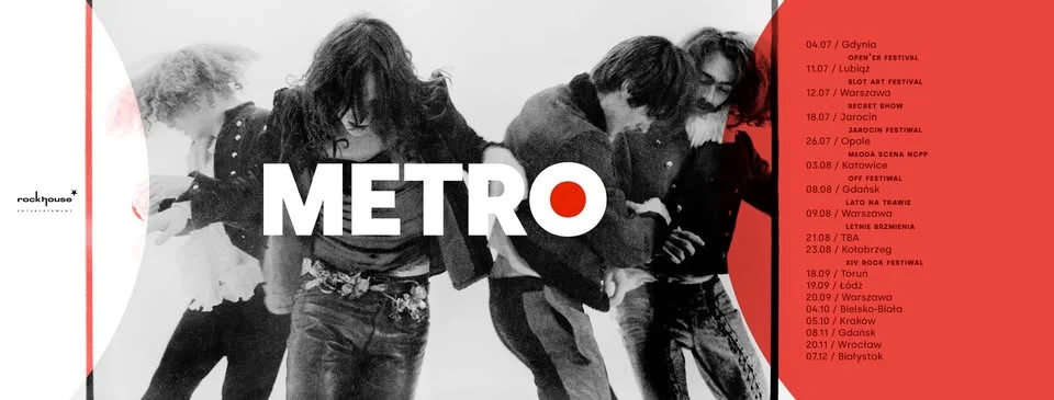 Obrazek przedstawia grafikę promocyjną wydarzenia Koncert zespołu Metro w Białymstoku w grudniu 2025