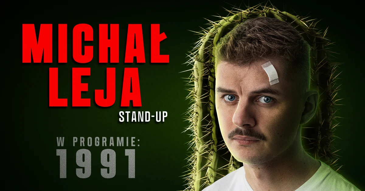 Grafika promocyjna wydarzenia Michał Leja prezentuje nowy program stand-up „1991” w Białymstoku