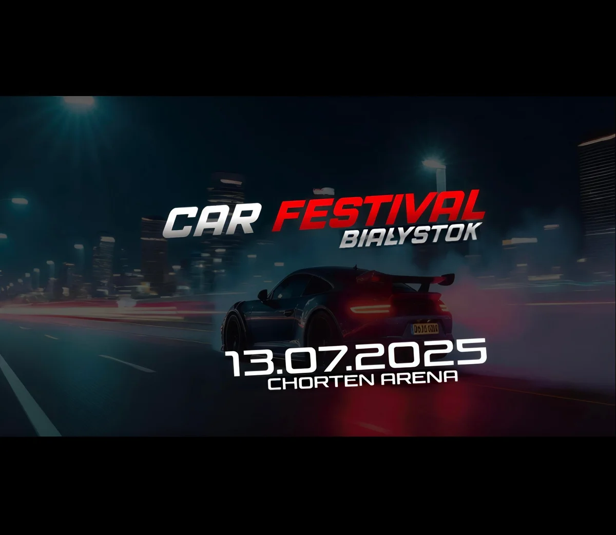 Grafika promocyjna wydarzenia Motoryzacyjne spotkanie w Białymstoku z atrakcjami dla całych rodzin