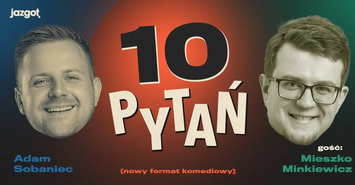 Grafika promocyjna wydarzenia Stand-up: Adam Sobaniec – „10 pytań” w Białymstoku