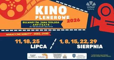 Grafika promocyjna wydarzenia KINO PLENEROWE 2026 Białystok pod gwiazdami