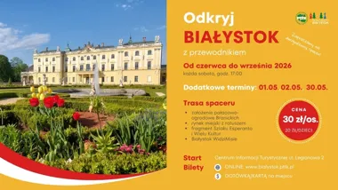 Grafika promocyjna wydarzenia Odkryj Białystok: spacer z przewodnikiem