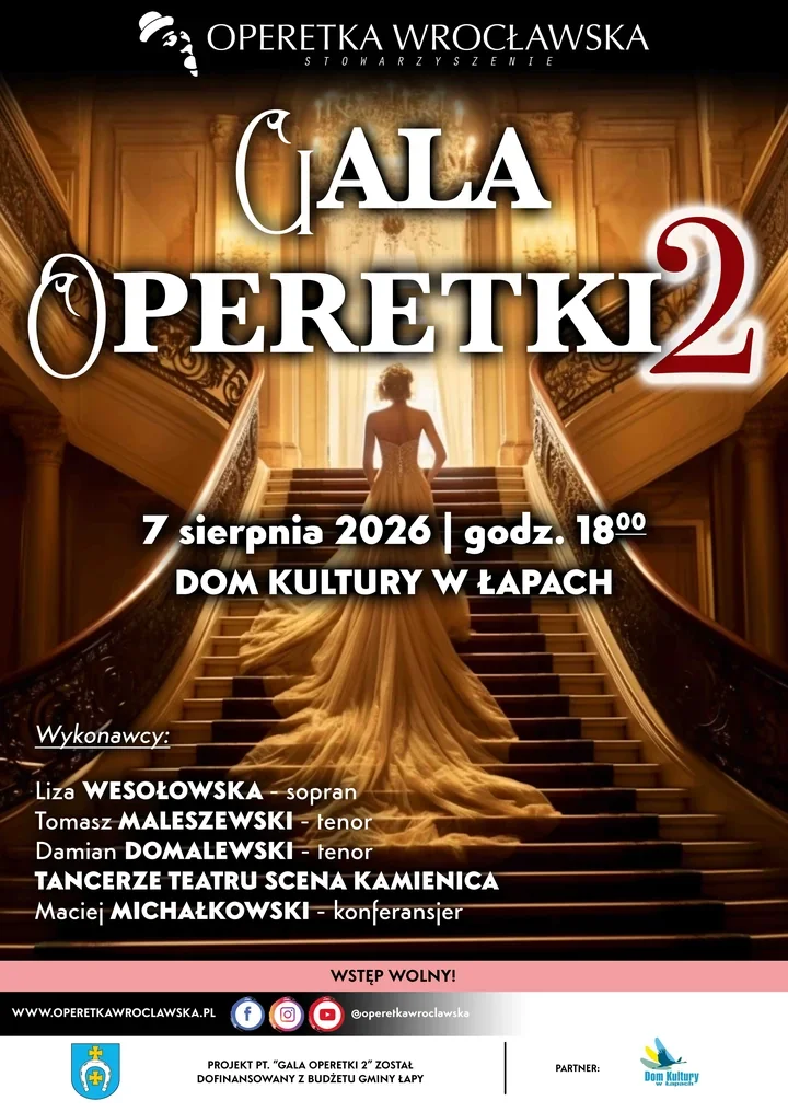 Operetkowe przeboje zabrzmią w Łapach. Wstęp wolny