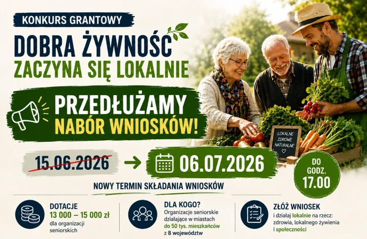 Seniorzy mogą sięgnąć po grant na lokalną żywność. Ruszył nabór