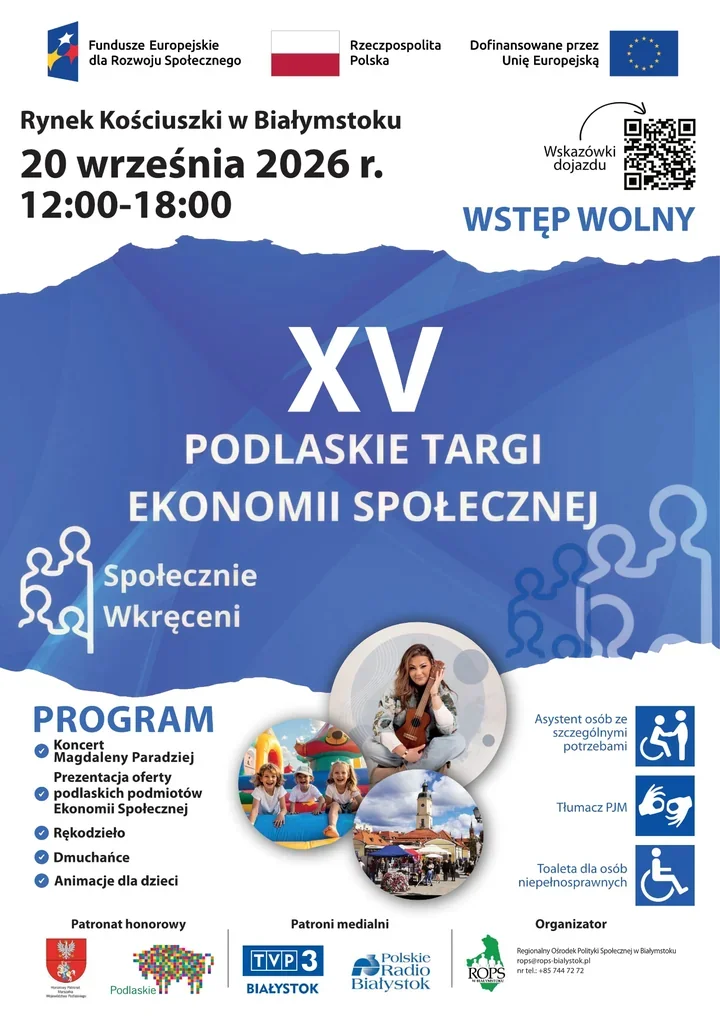 XV targi ekonomii społecznej w Białymstoku z koncertem i atrakcjami dla rodzin
