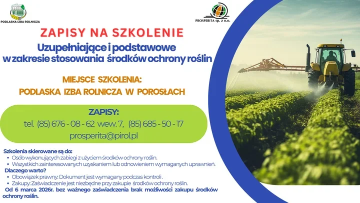 Rolnicy przed nowym wymogiem – szkolenie o stosowaniu środków ochrony roślin w Porosłach