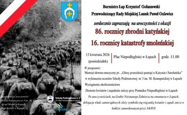 W Łapach pamięć o Katyniu i Smoleńsku wybrzmi na Placu Niepodległości