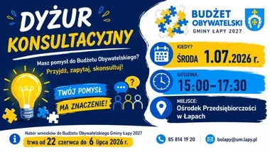 W Łapach startuje dyżur. To pomoc dla chętnych do Budżetu Obywatelskiego