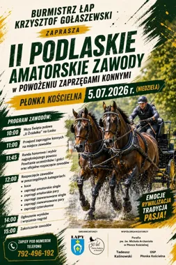 Drugie zawody powożenia w Łapach. Zaprzęgi ruszą na trasę