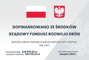 Trwa budowa 300 metrów drogi w Łapach-Kołpakach. Inwestycja kosztuje 904 tys. zł