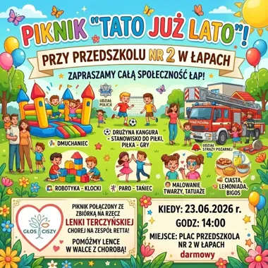 W Łapach lato zacznie się od pomocy. Piknik połączy zabawę i zbiórkę
