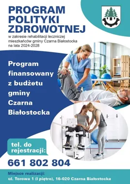 Bezpłatna rehabilitacja dla dorosłych mieszkańców Czarnej Białostockiej